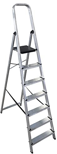 KTL - Escalera de Tijera K-OFFICE (7 Escalones, Aluminio, Silver)