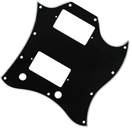 WNWN Pickguard-Gitarre Schwarz 3ply Mit Schrauben Für Sg. Gitarrenteile Ersatz-Gitarren-Schlagbrett