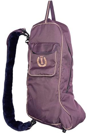 Imperial Riding IRH Stiefeltasche für Reitstiefel, gepolsterte Bootsbag mit Schultergurt und Frontfach, schützende Aufbewahrung für Stall Turnier Transport, Reitsport Zubehör, Bordeaux