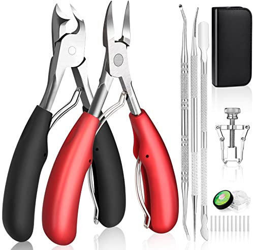 7 Stück Profi Fußnagelzange Set modacraft Superscharf Hochwertiger Edelstahl Zehennägel Pediküre Set für Dicke Eingewachsene Harte Fußnägel Paronychie Onychomykose Nagelpilz