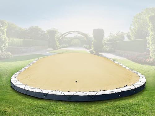 ANKO PLANEN Cubierta de Piscina Hinchable Ovalada – Lona de Cobertura Premium para Piscina – solución Ideal para el Invierno AirDeluxe (4,50m x 2,50m, Beige)