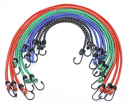 32x Expander mit Haken Gepäckspanner Extra Starke Spanngummis & Gummiseile | 4 Längen (40/60/80/100cm), Extra Starke - Spanngurte, für Camping, Auto, Fahrrad, Autozubehör, Transport, Ladungsfixierung