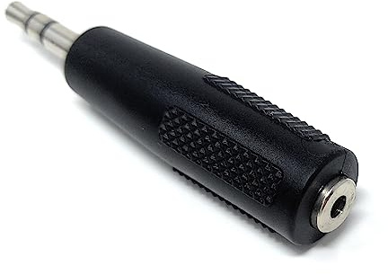 DRUT 1pcs 2.5mm Socket to 3.5mm Jack Plug Stereo Adapter Audio Adapter | Cable Converter (Silver Black)