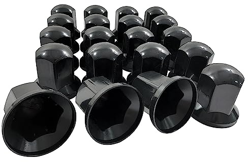 80 STK x 32 mm Schwarze Radmutternkappen ABS Plastik Lange Kappen für LKW Truck Anhänger Bus Wohnwagen Radmutterschutz Zubehör