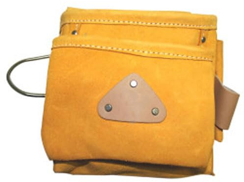 Werkzeugtasche 4+2 aus echtem Leder für Zimmermann Elektriker, 4 Taschen (1 große, 1 mittlere und 2 kleine) und 2 Hammerschlaufen, 1 Metallhaken für Hammer, Werkzeugtasche für manuelle Werkzeuge