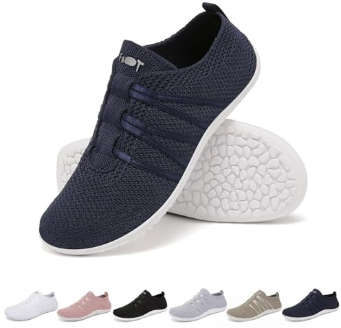 Merdoo Barefoot Shoes Femme Homme Semelle Zéro Drop Chaussures Pieds Nus Ete Respirantes Fitness Sneakers Confort Chaussures de Marche Basket Trail Chaussures Minimalistes Unisexe Bleu 38EU