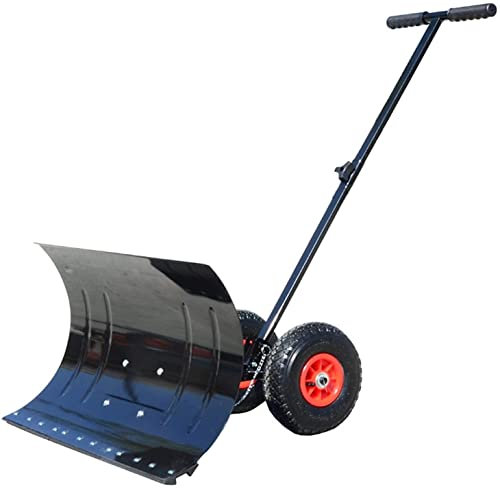 Pala da Neve efficiente con Ruote Pala da Neve con Ruote Altezza Regolabile Spingineve efficiente Multi-Angolo, Pala spazzaneve da Giardino Resistente per la Pulizia di corsie stra
