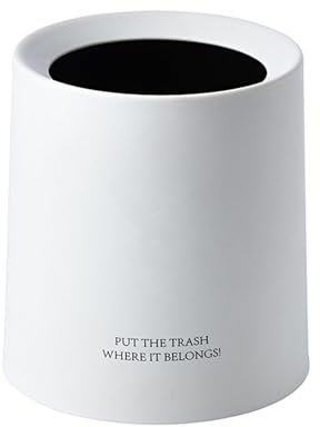 Pattumiera da Tavolo, Cestino per Rifiuti Portatile da 1,5 Litri, Piccolo Cestino per Rifiuti per Ufficio Domestico (White)