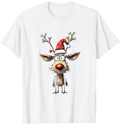 Rentier Reindeer Weihnachten Damen Herren Weihnachtsoutfits T-Shirt