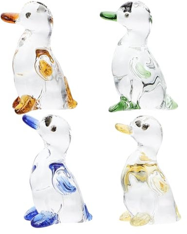 Zerodeko 4stücke Teiliges Wasserkrystal Tierfigur Deko Niedliche Cartoon- Für Schreibtisch Garten Langlebige Tischdekoration Grasgrün Mittelblau Bernstein