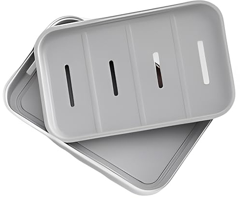 Eastrise Soap Dish with Drainage,Soap Holder of Travel,Portable Shower Soap Box,Non-slip,Dry,Suitable for Bathroom,Kitchen,Easy Cleaning(Grey)