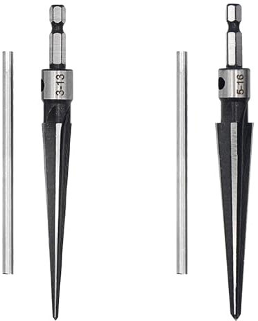 2 Stück Konische Reibahle, Handreibahle, Reibahlen, Kegelreibahle, für Fasen und Endstifte, Zum Bohren Loch 3-13mm und 5-16mm