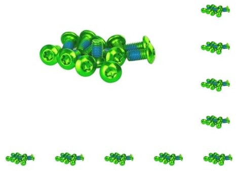 Mealoodiousmusea 10 Stück Fahrradbremsen T25 M5 x 10 mm Schrauben Scheibenbremsen Montage Torx-Schrauben Radfahren Reparatur Wartung Ersatzteile Grün