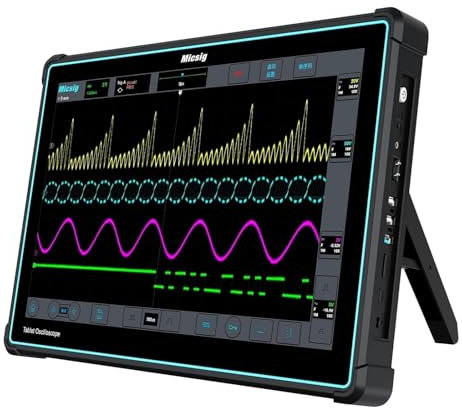 Micsig Oscilloscope ETO3504 ETO5004 Tablet Oscilloscope with 4 Channels 350/500Mhz Bandwidth 3GSa/s Sampling Rate, 13,500mAh Battery, 14-inch Integrated Touch Screen Oscilloscope(ETO3504 350Mhz 4ch)