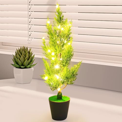 LUPATDY LED Lichterbaum,Weihnachtsdeko Baum Lampe mit LED, USB Bonsai Baum Licht, Deko Wohnzimmer Schlafzimmer, Lichterbaum für die Dekoration von Weihnachts- und Familienfesten (Zypressen)