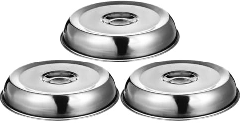 Alipis Copertura per Alimenti in Acciaio Inox 3 Pezzi, Pratico Coperchio a Cupola per Bistecca e Grigliate, per Ristorante e Hotel, Mantiene Cibo Pulito