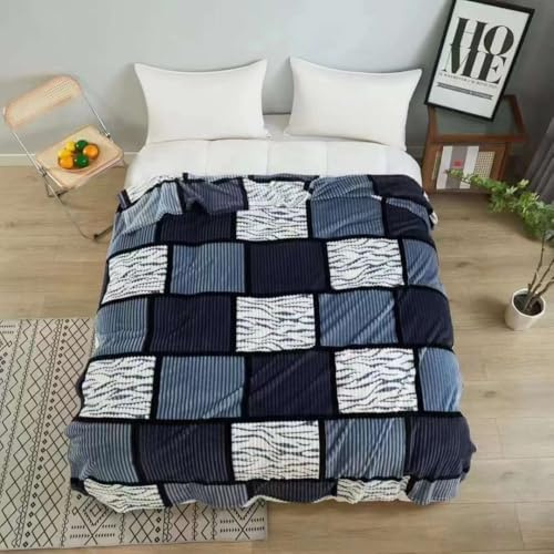 BESCH Manta Franela Jacquard 220x240cm Reversible para Sofá Cama - Manta Polar Grande de Invierno Super Suave, Acogedora y Cómodas (Gris-GrisOscuro)