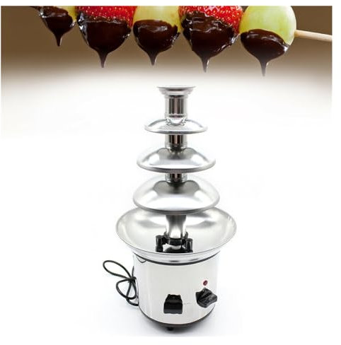 Macchina per sciogliere Macchina for fontana di cioccolato a 4 strati Macchina for fonduta di riscaldamento for formaggio al cioccolato in acciaio inossidabile Elettrodomestici fai-da-te Fontane di ci