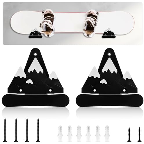 2 St Snowboardställ, Snowboard Väggfäste med Krokar Snowboard Förvaringsställ Väggfäste Snowboard Display Ställ för Rum Garage Snowboard Display Rack