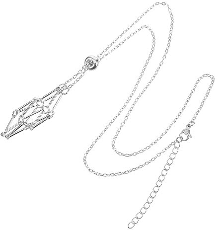 TINEASUR Kette Mit Halter Für Kristalle Kristallkette Anhänger Kristallhalter Diy Schmuck Leerer Steinhalter Für Halskette Zubehör Für Kristallschmuck