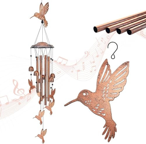 Windspiel Garten, Windspiele für Draußen Hängend Metall Windspiele Klangspiel Garten Wetterfest Denkwürdiges Sympathiegeschenk Perfekt für Home, Terrasse und Gartendeko