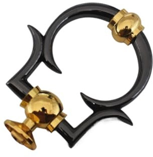 Türklopfer Antik, Einfacher Türklopfer Schwarz-Gold/Silber/Schwarz Luxus-Türklopfer Zinklegierung Klopfring Türklopfer Möbelgriff Hardware(Black-gold)