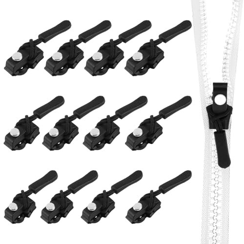 12 Stück Reparatur Reißverschluss Reparatur Set, 3 Größen Fix Reissverschluss Zipper für Universal Reparatur Universal Reißverschluss,Kleidung,Bettzug, Gepäck