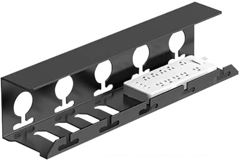 Bandeja Organizadora De Cables Bajo El Escritorio Bandeja de cables de Metal for debajo del escritorio, gestión de cables con abrazadera, soporte for cables, sin perforación, suministros espaciosos y