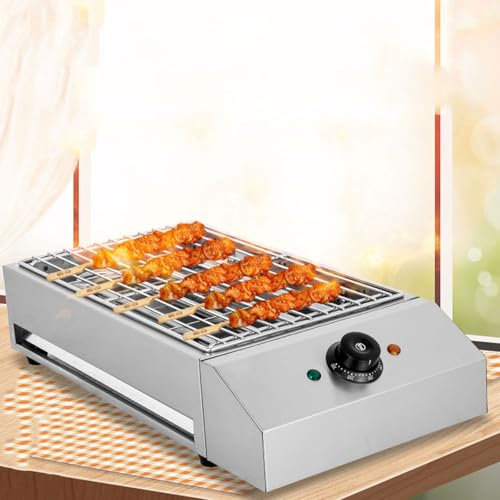 Griglia elettrica per barbecue da banco da 2600 W, forno portatile senza fumo, regolabile da 122 °F a 572 °F, piastra per barbecue in acciaio inox per uso domestico, grill elettrico per barbecue