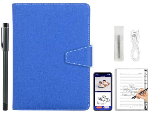 Digital Notebook Drawing Tablet with Smart Pen, Real-Time Syn for Digitizing, Convert to Text,Storing and Sharing Paper Notes, Electronic Writing Board Compatible with Smartphone Tablet,blue