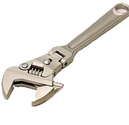 JVNALwnkv Clé à molette en acier inoxydable, clé à molette, clé à cliquet réglable de 20 cm, poignée pliable, clé à pipe double usage, outil manuel