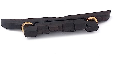 Yardwe Height Adjustable Guitar Bridge for Mandolin Ebony Material Screws for Mandolin Strings Bridge Ebony