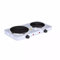 ZANBEEL Electric Double Hot Plate – 2500W Portable Twin Hob Cooker (1000W + 1500W), Adjustable Temperature Control, Compact Tabletop Stove for Cooking, White