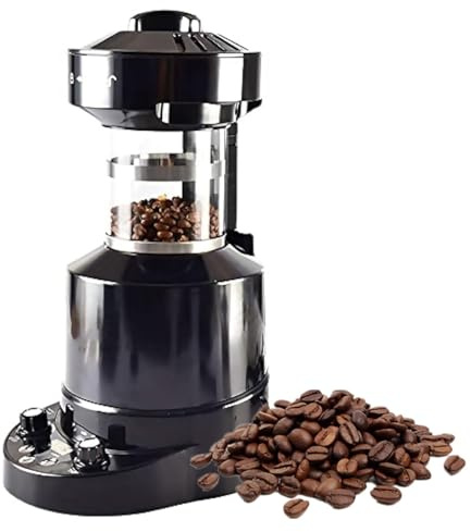 WhAeoy TorréFacteur à Café éLectrique 2100W, TorréFacteur Automatique à Air avec Minuterie, Vitesse du Vent RéGlable, RéGlage L'Air Froid/Chaud, Capacité 80-100g pour Café, Maison, Bureau,Black