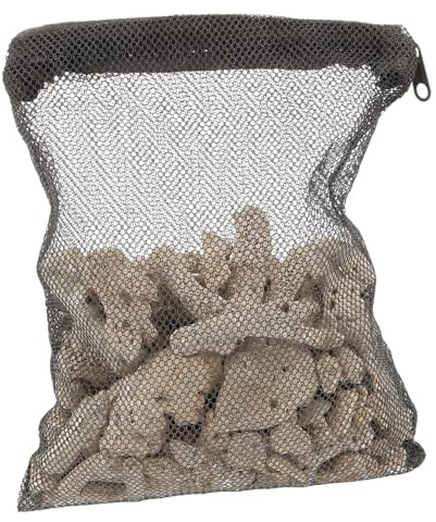 Toyvian Medios Filtrantes Naturales de Coral para Pecera Reutilizable con Arena de Coral para Filtro Acuario Material para Filtración de Agua y con Bolsa de Malla
