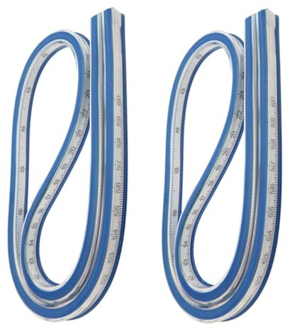 Healvian Flexible Kurvenlineale 2 Stück 60cm Biegsam aus Gummi und Metall Doppelseitig zum Nähen Technische Zeichnungen Kunst Design