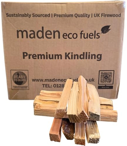 Kiln Dried Natural Kindling for Woodburning Stove Open Fire Bbq Pizza Oven Fireplace Chimenea Barbecue Firepit - Approx. 4kg Firewood Kindling Sticks for Lighting Hard Log Charcoal Coal