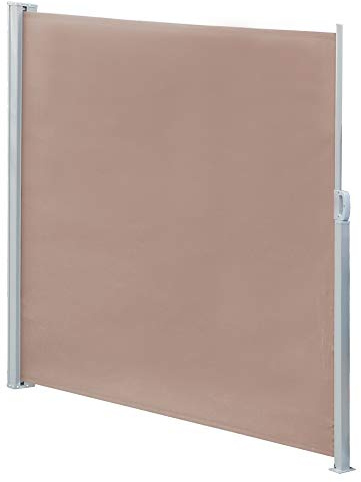 Mucola Seitenmarkise Seitenrollo ausziehbar Sichtschutz 180x300 cm Braun | Windschutz blickdicht, Polyester 180 g/m² UV-beständig, reißfest, Wandmontage mit Aufrollmechanismus, Sonnenschutz, Garten