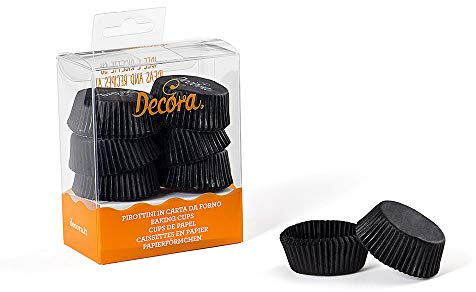 Decora 0339643 Pakete 120 TÖRTCHEN PAPIERFÖRMCHEN SCHWARZ 40 X 20 MM