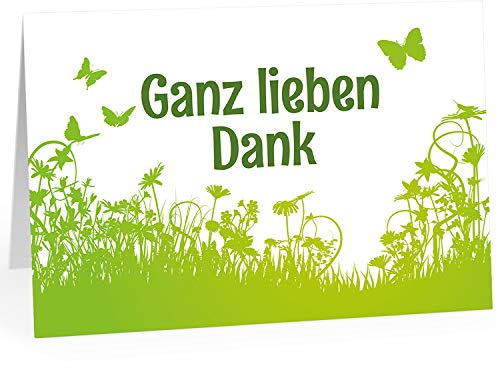 XXL Dankeskarte (A4) | Ganz lieben Dank mit Illustration | mit Umschlag | edle und hochwertige Klappkarte | Als Dankeschön | Große Karte um Danke zu sagen | Maxi Danksagung | Karte | Überformat