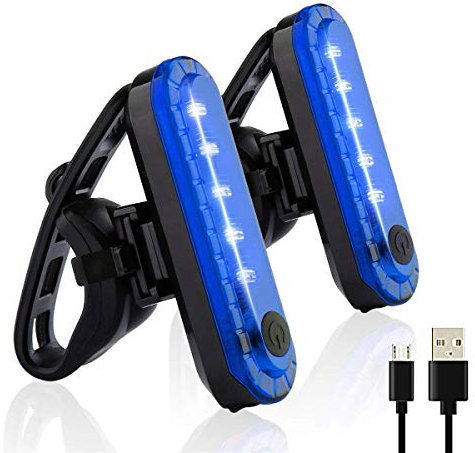 Volcano Eye Bike Tail Light 2 Pack, Ultra Bright USB Rechargeable Bicycle Taillights, High Intensity Led Rear Bike Light Fits on Any Road Bikes or Helmets