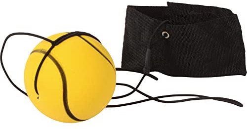EDUPLAY 130276 Komm-zurück-Ball, schwarz/gelb, 4-teilig (1 Set)
