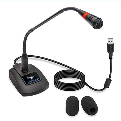 Micrófono USB para ordenador, condensador unidireccional, para escritorio, portátil, PC, micrófono, apto para Windows, Mac, PS4, Youtube, Skype, grabación, juegos, podio, conferencia de corte, dictado