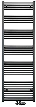 ELEGANT Badheizkörper Mittelanschluß 1800x600mm mit Anthrazit Multiblock Thermostat Handtuchheizkörper Handtuchtrockner Handtuchwärmer
