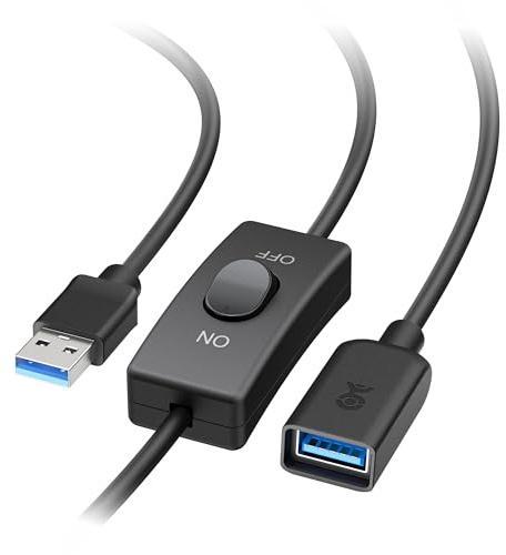 Cable Matters USB 3.0 Extension Cable With On Off Switch For Data And Power, 6 Ft, Supports USB 3.0 Speeds Up To 5Gbps