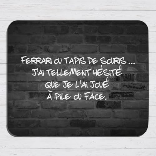 Tapis de Souris Humour Voiture Message drôle. Idée Cadeau Original pour Amis Couple Collègue Frère Sœur Pote Geek pour Anniversaire Noël ou Juste pour Le Plaisir. Souriez au Bureau.
