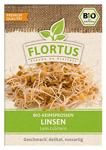FLORTUS BIO Keimsprossen Linse | Gesunde & leckere Keimsprossen | Sprossensaat | Keimsprossen | Keimsaaten