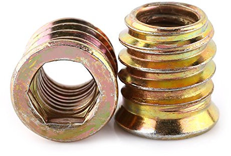 Tyenaza 20 Pcs Tuercas para Madera, M8 Insertos Roscados para Wood, Inserto Roscado Hexagonal, Acero al Carbono Hex Socket Drive Insertar Tuercas Roscadas para Muebles de Wood(M8 x 15 mm)