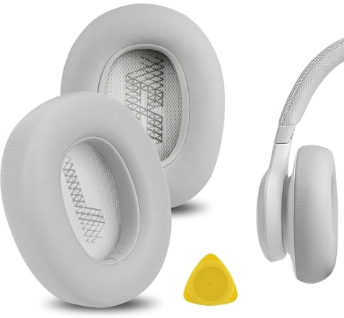 Geekria QuickFit Ersatz-Ohrpolster für JBL Live 650 BTNC, Lifestyle E65BTNC, Duet NC, Live 660 NC, Live 770 NC, Ohrmuscheln, Reparaturteile (Grau)