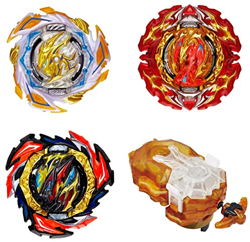 Elrozo 3er Set B-191 + Launcher Overdrive SP Starter Set Kreisel für Burst Quaddrive Evolution Rise Surge Arena